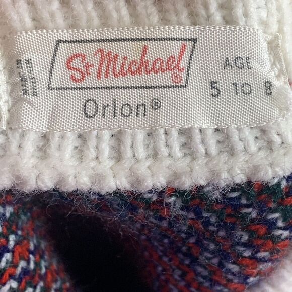 St.Michael Orion Red Blue Green Tartan Plaid Fringed Poncho Kids Size Age 5-8 - Picture 6 of 7